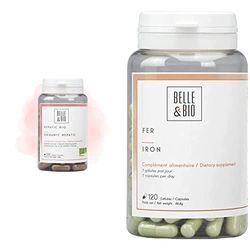 DÉTOX FOIE & CONFORT INTESTINAL - HEPATIC BIO - Hepatic, Radis Noir, Pissenlit Bio certifiés Ecocert - 120 gélules - Cure 1 mois & TONUS & ANTI-FATIGUE - Fer - 120 gélules - Cure 1 mois