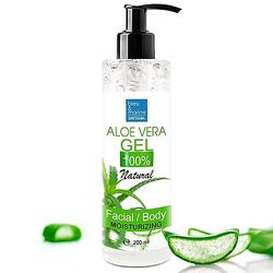 Aloe Vera Gel, 100% natural, calmante após o sol, após o sol, após o sabor, depilação, condicionador, hidratante, absorção rápida, fresco, pós laser 200 ml