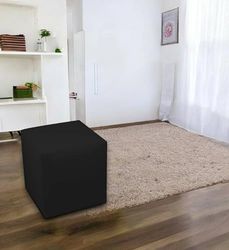 Talamo Italia - Pouf Acerbo, Fauteuil Polyvalent, Chaise Sac, Pouf Repose-Pieds, Made in Italy, 40x40 h42 cm, Noir