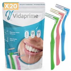 Vidaprime 20 Spazzolini Interdentali - Scovolini Dentali - Spazzolino per Apparecchio Fisso - Scovolini Interdentali - Pulizia Dentale per Rimuovere Tartaro dai Denti - Apparecchio Dentale