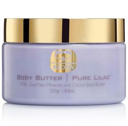 Kedma - Body Butter Pure Lilac - Nourishing Body Butter with Cocoa Butter and Dead Sea Minerals - For Dry Skin and Cracked Elbows - 250g