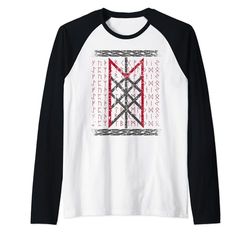 Nordic Mythology Viking: Runic Alphabets Ehwaz Camiseta Manga Raglan