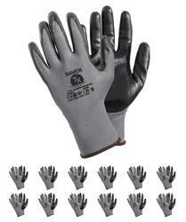 TK Gloves RAVEN/Assembly Gloves/Size 06, 12 Pairs/Grey/Assembly Gloves/Gloves Work Gloves/Designed for Precision Work/Require Accuracy