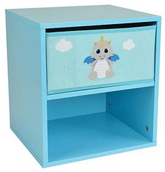 FUN HOUSE 713304 LEON LE DRAGON Chevet / Table de nuit avec tiroir H.36 X L. 33 X P. 30 CM pour enfant