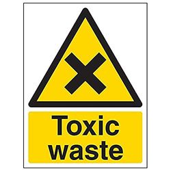 VSafety "Toxic Waste" Sign, Portret, (Pack van 3)