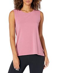 Amazon Essentials Women's Yogatop van zacht katoen met normale pasvorm, verkrijgbaar in grote maten (voorheen Core 10), Roze, XS