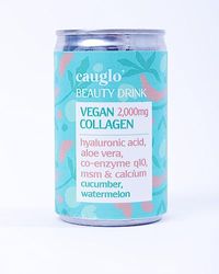 Eauglo- Cucumber & Watermelon Vegan Collagen Beauty Drink, Anti-Ageing & Radiant Skin, Hyaluronic Acid, Coenzyme Q10, MSM, Calcium, Natural Flavours & Sugar Free, Gluten & Caffeine Free 150ml Can