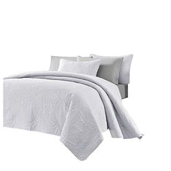Chezmoi Collection 300 x 269 cm Austin 3-delige extra grote spreiset, kingsize, wit