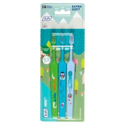 TePe Spazzolino Mini, Extra Soft, Colori assortiti, 3pz, spazzolino per bambini, spazzolino con setole extra soft per pulizia delicata, dal primo dente fino ai 3 anni