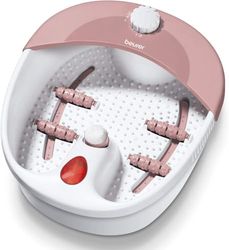 Beurer FB20 Foot Spa | Vibration and Bubble Massage Functions | Infrared Light Function | Reflexology Zone Massage | 3 Pedicure Attachments | Removable Splash Guard | Water Tempering