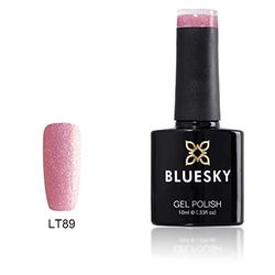 Bluesky Smalto Per Unghie Gel, Pastel Pink Glitter, Lt89, Rosa, Pastello, Pallido, Luccichio, Bagliore (Per Lampade Uv E Led) - 10 Ml