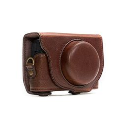 MegaGear "Ever Ready" Protective Dark Brown Leather Camera Case, Bag for Sony Cybershot vileda DSCTYXL RX100 V, DSC-RX100 III, DSC-RX100 IV câmara digital