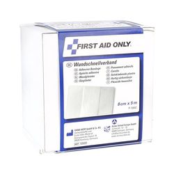 First Aid Only Rouleau de pansements 5 mètres x 8 cm | Pansements en rouleau dans une boîte distributrice pratique | Pansements découpables en lot économique | Doux pour la peau et sensibles | P-10042