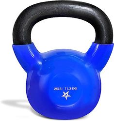 Yes4All KD6S Vinyl Gecoat Gietijzeren Kettlebell, Kettle Bell Gewichten Set - Blauwe Kettlebells, 25 lbs
