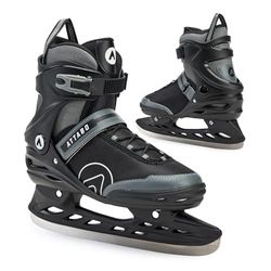 ATTABO Patins de Loisirs pour Homme Tore Couleur Noir Taille 44 UE Patins pour Débutants Fermeture à Boucles et Velcro Soutien Ferme de la Cheville Lame Durable en Acier Inoxydable