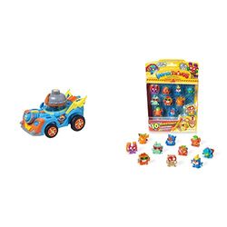 SUPERTHINGS Kazoom Racer & ndash; Veicolo di Kid Kazoom. Contiene 1 veicolo con 1 lanciatore, 1 spinner e 1 personaggio esclusivo & SUPERTHINGS Secret Spies & ndash; Blister con 10 SuperThings