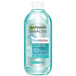 GARNIER, ansiktsvatten för känslig fet hy och blandhy, Pure Active all in 1, 400 ml