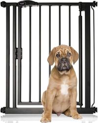 Bettacare Auto Close Pet Gate, 68.5cm - 75cm, Matt Black, Narrow Pressure Fit Stair Gate for Dog & Puppy, Safety Barrier for Narrow Doors Hallways and Spaces, Easy Installation