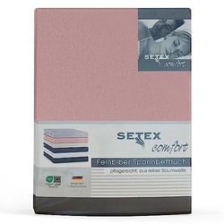 Setex – fint bäver lakan med elastiskt band gosig mjuk – bäver spännlakan av 100% bomull med elastiskt gummiband – sängkläder året runt – lakan 180 x 200 cm gammalrosa
