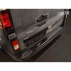 Avisa Protetor de para-choques traseiro inoxidável preto compatível com Opel Vivaro 2014-2019 & Renault Trafic 2014-2019 & FL 2019- / Fiat Talento 2016- / Nissan NV300 2016-2000 19 & FL 2019-2021
