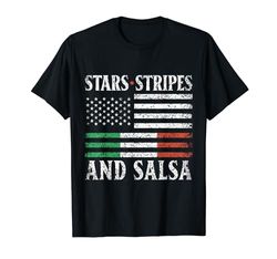 Estrellas Rayas Y Salsa Us Ee.Uu. México Mexicano-Americano Camiseta