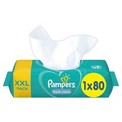 Pampers Lingettes pour bébé Fresh Clean au parfum frais de bébé et testées dermatologiquement, 1 paquet de lingettes