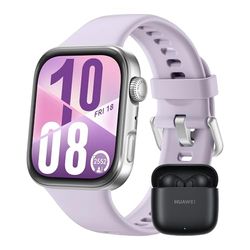 HUAWEI Watch FIT 4 Montre connectée,+ Freebuds SE 2 Noir, 100+ Modes d'entraînement, Ultra-Fine, Tracker d'activité, iOS et Android, GPS, Bluetooth Calls, Garantie prolongée de 6 Mois, Violet