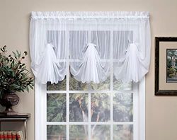 Today's Curtain Emelia Original Voile - Inserto de Abanico de Gasa, Color Blanco, 30 Pulgadas de Ancho x 40 Pulgadas de Largo