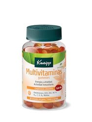 Kneipp Multivitaminas Gummies, Vitaminas para el Cansancio y la Fatiga, con Biotina, Zinc, Vitamina A, B12, C, E, D3, Coenzima Q10 y Eleuterococo, Sabor Limón y Naranja, 60 Gominolas