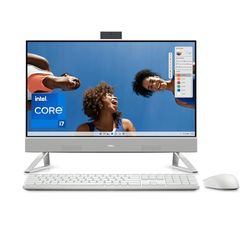 Dell Inspiron 5420 All In One Desktop - 23.8-inch FHD (1920 x 1080) Display, Intel Core i7-1355U Processor, 16GB DDR4 RAM, 512GB SSD, Intel Iris Xe Graphics, Windows 11 Home - White