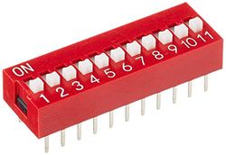 Delock DIP-schuifschakelaar 11-cijferig 2,54 mm rastermaat THT verticaal rood 2 stuks
