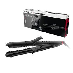 Rowenta Multistyler 3 in 1 Karl Lagerfeld Conica CF451L Multistyler 3 in 1 da 35 mm: lisciare, increspare e arricciare, rivestimento ceramico, controllo temperatura fino a 200°, 2 pettini integrati,