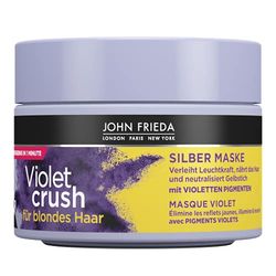 John Frieda Violet Crush Silver Masque – Contenu : 250 ml – Pour cheveux blonds – Neutralise le ton jaune – Répare les dommages aux cheveux