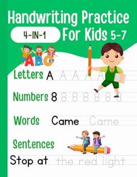 4-in-1 Handwriting Practice For Kids | Reading And Writing Activities For 1st and 2nd Grade |: Letters, Words, Numbers, Sentences
