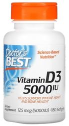 Doctor's Best - Vitamin D3 (Cholecalciferol) | Supports The Immune System and Bone Health - 180 softgels