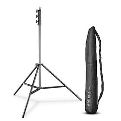 Walimex pro AIR 355 lampstativ – ljusstativ med luftfjäder, höjd max 355 cm, 8 kg lastkapacitet, mycket hög och stabil, aluminium, lampstativ för fotografering studio utomhus, svart