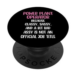 Operador de planta de energía divertida, Operadora de planta eléctrica femenina PopSockets PopGrip Intercambiable