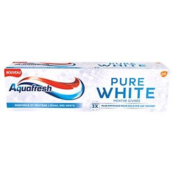Aquafresh Dentifrice Pure White Menthe Givrée, Renforce et Protège l'Émail Des Dents, Pour Enlever Les Taches