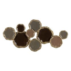 BigBuy Home Geometric Wall Decor Brown Golden Iron 118.5 x 6.3 x 56.5 cm