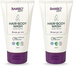 Bambo Nature Kids Shampoo & Body Wash, Eco-Labelled Baby Bath Wash For Sensitive Skin, Tear-Free Baby Shampoo, Organic & Vegan Baby Wash For Clean & Happy Baby, Sustainable Baby Hair & Body Wash 150ml