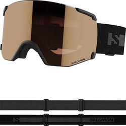 Salomon S/view Access Unisex Goggles Ski Snowboarden, uitgebreid gezichtsveld, vermoeidheid van de ogen en verblinding en geen beslaan meer, zwart, één maat