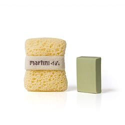 martini SPA - Massage Natural - Guanto portasapone con sapone d'oliva, poliuretano, beige, standard, 125g, 1 unità