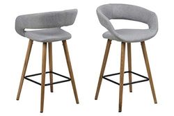 AC Design Furniture Counterstuhl Jack Cadeira de Counterstuhl (56 x 43 x 88,5 cm, tecido de carvalho), cinzento