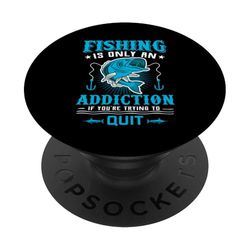 La pesca es solo un diseño de humor de adicción PopSockets PopGrip Adhesivo