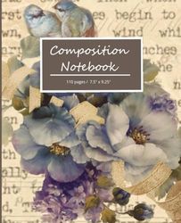 Composition Notebook: College Ruled Notebook Vintage-themed | 7.5" x 9.25" | 110 pages: Gift for teens and adults | Retro-inspired journal | Vintage-themed stationery | Retro-inspired journal