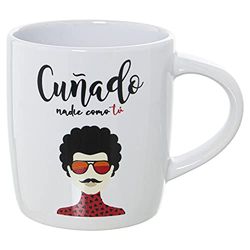 DRW Lot de 6 Mugs en céramique beau-frère Multicolore ø8 x 12 x 9,5 cm-375 ml