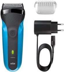 Braun Series 3 Scheerapparaat Voor Mannen, Wet & Dry Scheersysteem, 3 Flexibele Bladen, Elektisch Scheerapparaat, 310, Zwart/Blauw