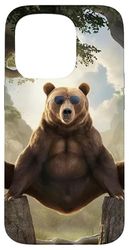 Bear - Occhiali da sole con animali selvatici, divertenti Custodia per iPhone 15 Pro