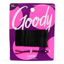 GOODY - Slideproof Bobby Pins for Thick Hair Black - 16 Count