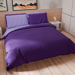 PETTI Artigiani Italiani - Single Duvet Cover Set 160 x 200 cm (1 Pillow Case 50 x 80 cm Included), Soft Microfibre Duvet Cover Set Lilac - Purple